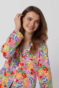 A lady wearing Spring Fields Long Sleeve Classic Stretch Jersey Pj Set