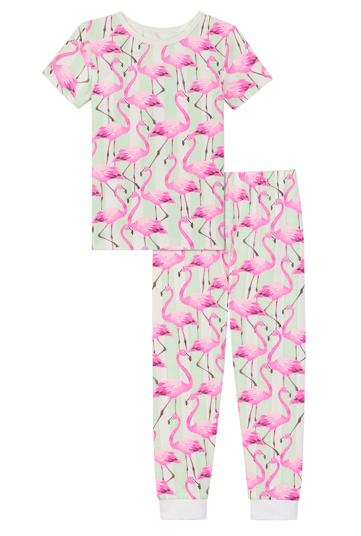 A Flamingo Bay Short Sleeve Stretch Jersey Kids PJ Set