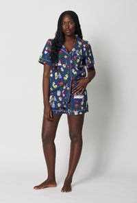 A lady wearing Alice's Adventures Short Sleeve Classic Shorty Stretch Jersey Pj Set
