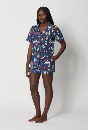 A lady wearing Alice's Adventures Short Sleeve Classic Shorty Stretch Jersey Pj Set