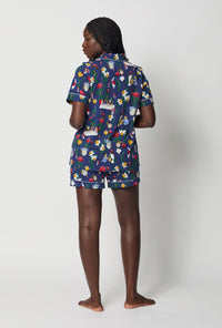 A lady wearing Alice's Adventures Short Sleeve Classic Shorty Stretch Jersey Pj Set