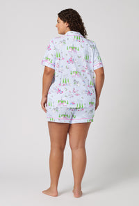 Belle Vie Short Sleeve Classic Shorty Stretch Jersey Pj Set