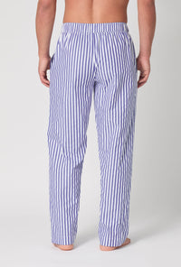 Navy 3D Stripe Men's Woven Cotton Sateen PJ Pant