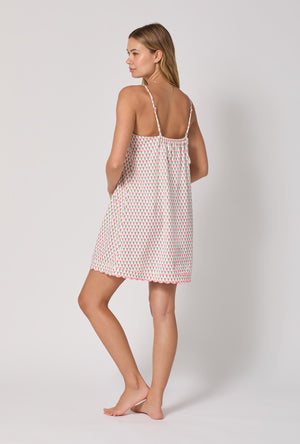 A lady wearing Blossom Geo Stretch Jersey Chemise