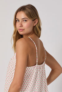 A lady wearing Blossom Geo Stretch Jersey Chemise
