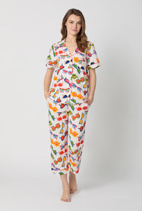A lady wearing Made In The Shade Short Sleeve Classic Stretch Jersey Cropped Pj Set