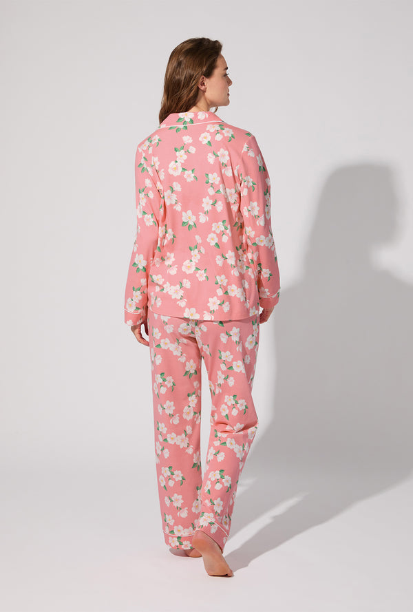 Pink Magnolias Long Sleeve Classic Stretch Jersey PJ Set - Bedhead