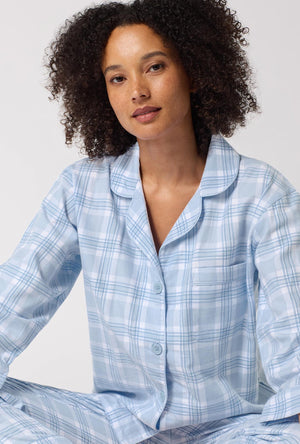Meadow Haze Plaid Long Sleeve Classic Woven Portuguese Flannel Pj Set
