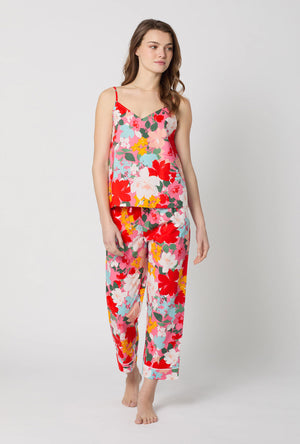 Cassandra Cami Woven Cotton Poplin Cropped Pj Set