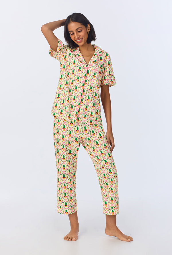 Pinacoolada Short Sleeve Classic Stretch Jersey Cropped PJ