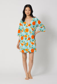 A lady wearing Golden Breeze Stretch Jersey Sleep Dress