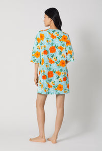 A lady wearing Golden Breeze Stretch Jersey Sleep Dress back view