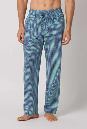 A man wearing Sebastian Men's Woven Tana Lawn® Pj Pant Made With Liberty Fabrics