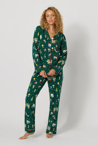 A lady wearing Good Grief, It's Christmas! Long Sleeve Classic Stretch Jersey Pj Set looking front