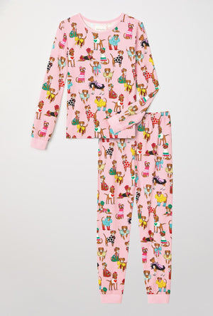 A Newport Chic Boxers Long Sleeve Stretch Jersey Kids PJ Set