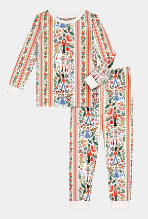 Rifle Paper Co. x BedHead PJs Holly Jolly Nutcracker Long Sleeve Stretch Jersey Kids Pj Set
