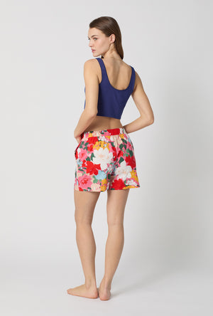 A lady wearing Cassandra Woven Cotton Poplin Boxer Short