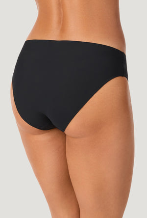 A lady wearing Black Free Cut Micro Hipster Underwear back view
