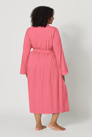 Jane Gingham Unisex Classic Woven Portuguese Flannel Robe De Chambre