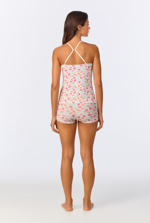 A lady wearing Treat Yourself Stretch Jersey Cami