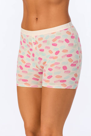 A lady wearing Treat Yourself Stretch Jersey Boxer Short