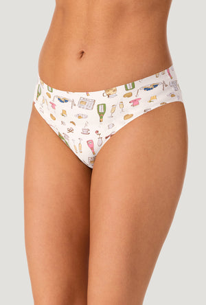 A lady wearing Let's Do Brunch Free Cut Micro Hipster Underwear