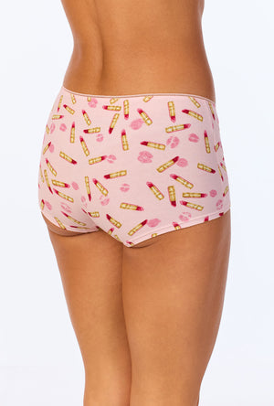 A lady wearing Hot Lips Stretch Jersey Boyshort Underwear