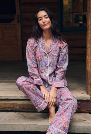 Dana Sharmin Long Sleeve Classic Woven Tana Lawn® Pj Set Made With Liberty Fabrics
