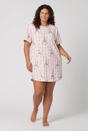 Fleur De La Tour Stretch Jersey T-shirt Sleep Dress