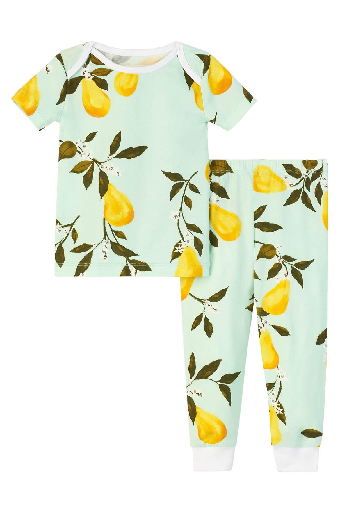 Short Sleeve Stretch Jersey Boo Boo PJ Set with  Pear Tree print