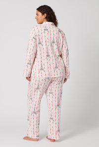 Fleur De La Tour Long Sleeve Classic Stretch Jersey Pj Set