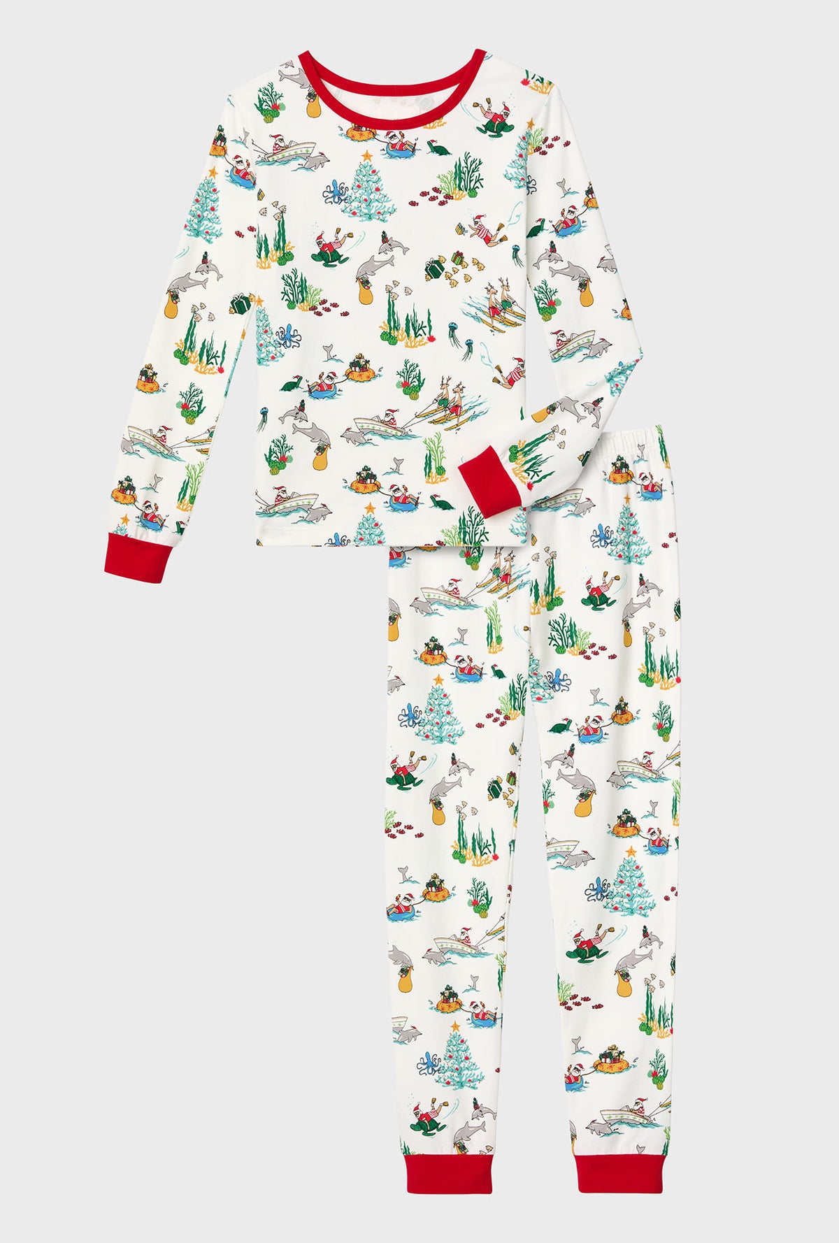 A Tis The Sea-Son Long Sleeve Stretch Jersey Kids PJ Set