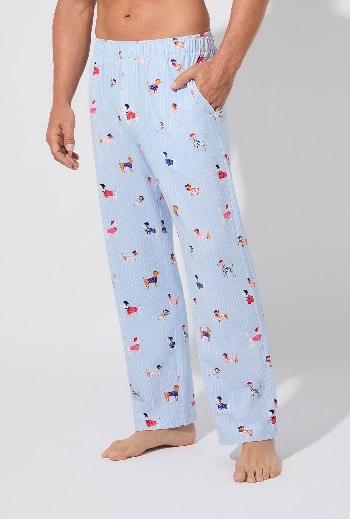 A man wearing French Pups Men&#39;s Stretch Jersey PJ Pant