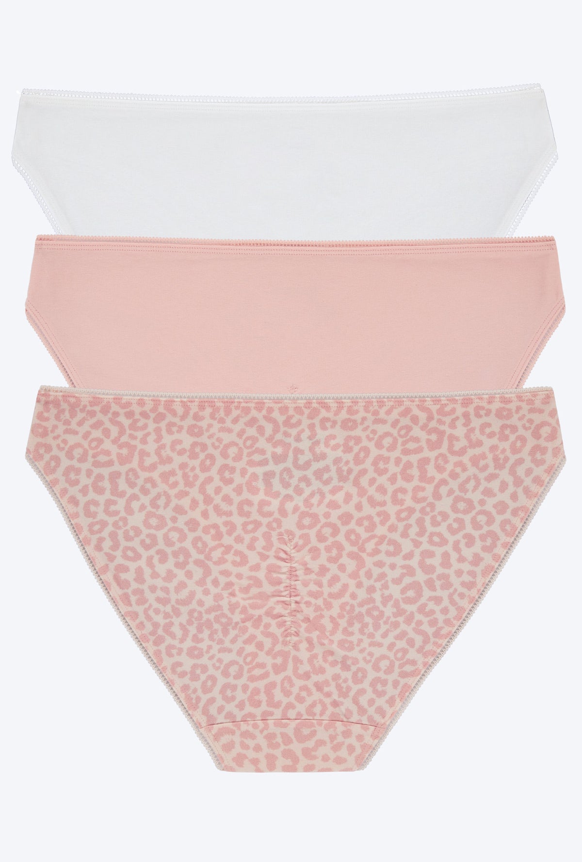 A Stretch Jersey Bikini Underwear 3 Pack-White Blush Animal Instinct