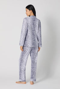 A lady wearing Sea Kitten Long Sleeve Classic Stretch Jersey Pj Set back view
