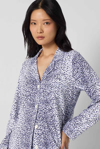A lady wearing Sea Kitten Long Sleeve Classic Stretch Jersey Pj Set closer look