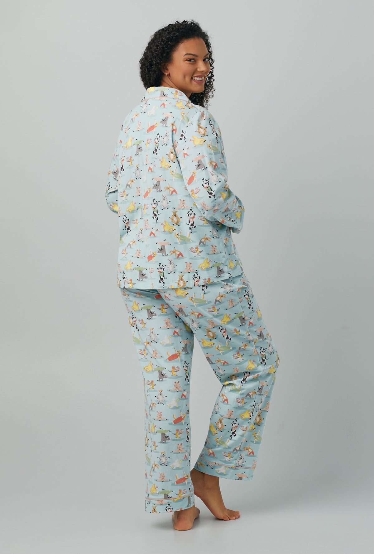 Famulily Women Comfy Pajamas Ladies Pyjamas Set Floral Printing Long Sleeve  Loungewear Top and Wide Leg Pants Pjs Set Soft Nightwear Sleepwear Blue S :  : Clothing, Shoes & Accessories