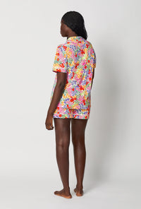 A lady wearing Spring Fields Short Sleeve Classic Shorty Stretch Jersey Pj Set