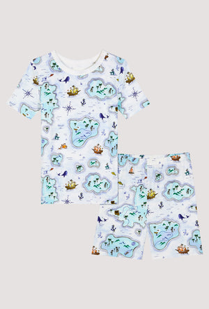  Treasure Hunt Short Sleeve Stretch Jersey Kids Short Pj Set