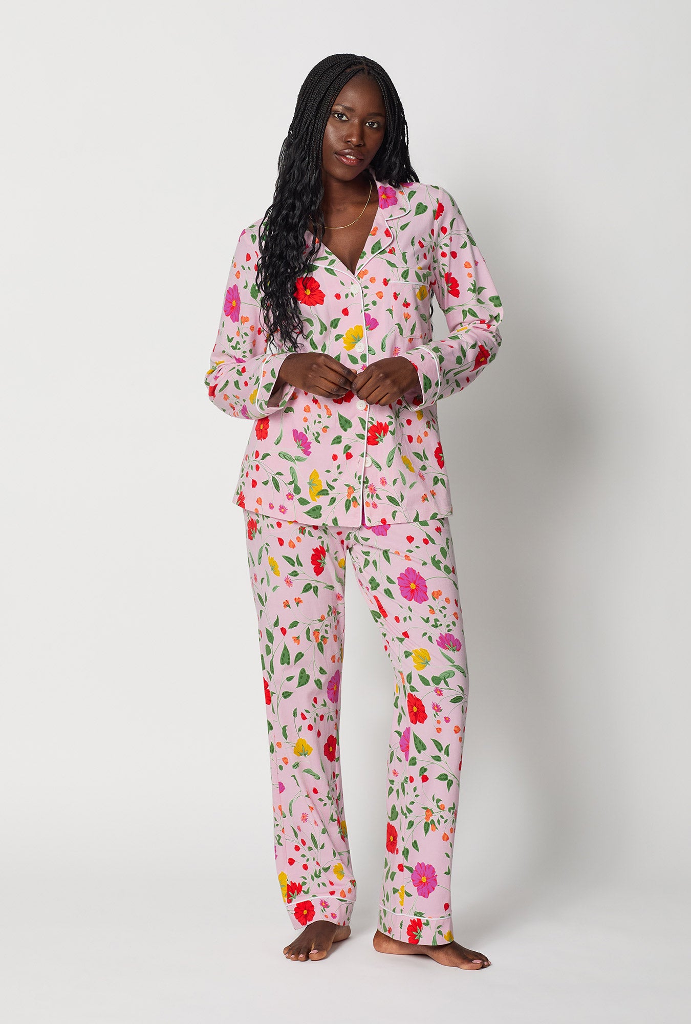 Sunlit Floral Long Sleeve Classic Stretch Jersey Pj Set - Bedhead