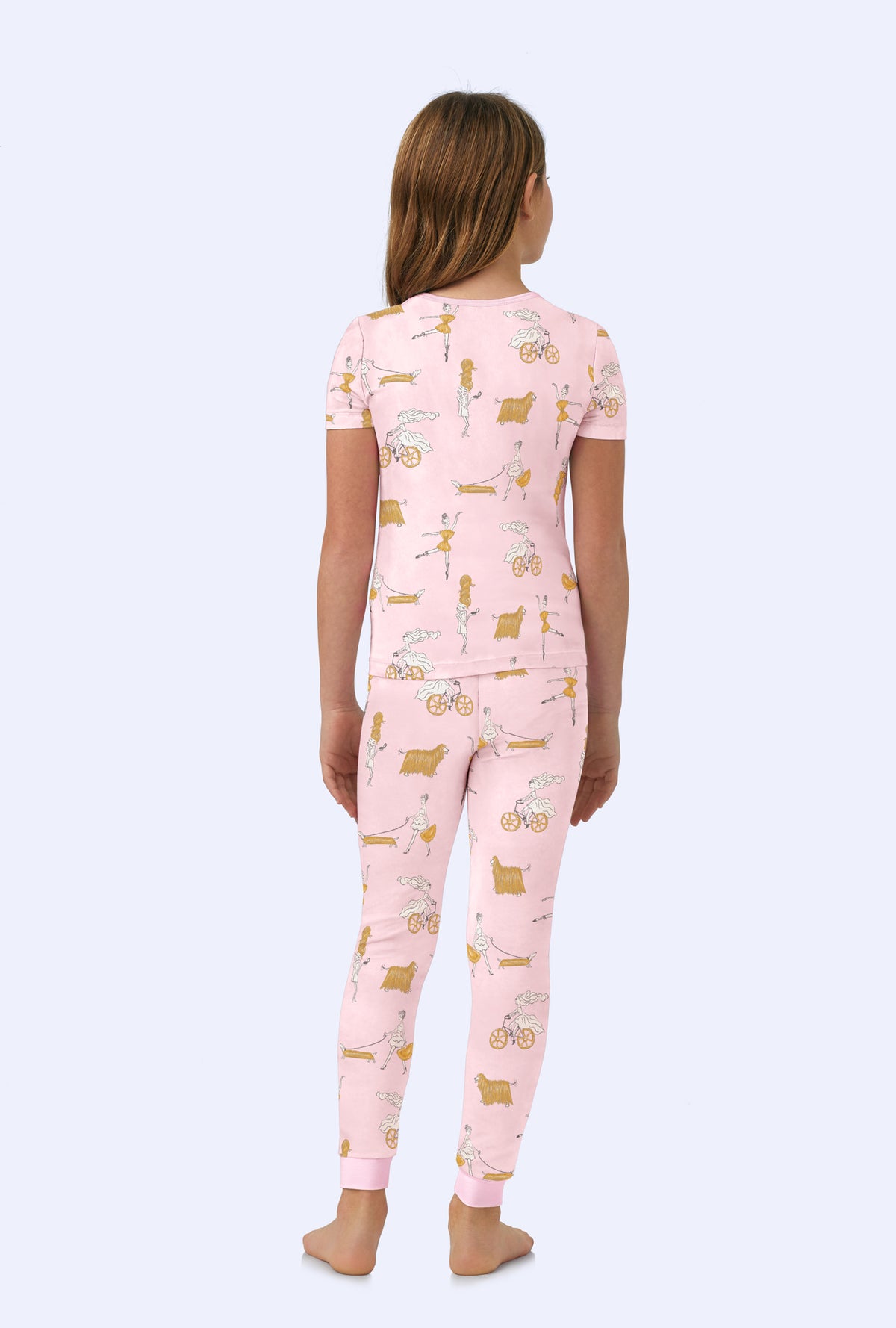 A girl wearing Say Yes To Pasta Short Sleeve Stretch Jersey Kids PJ Set