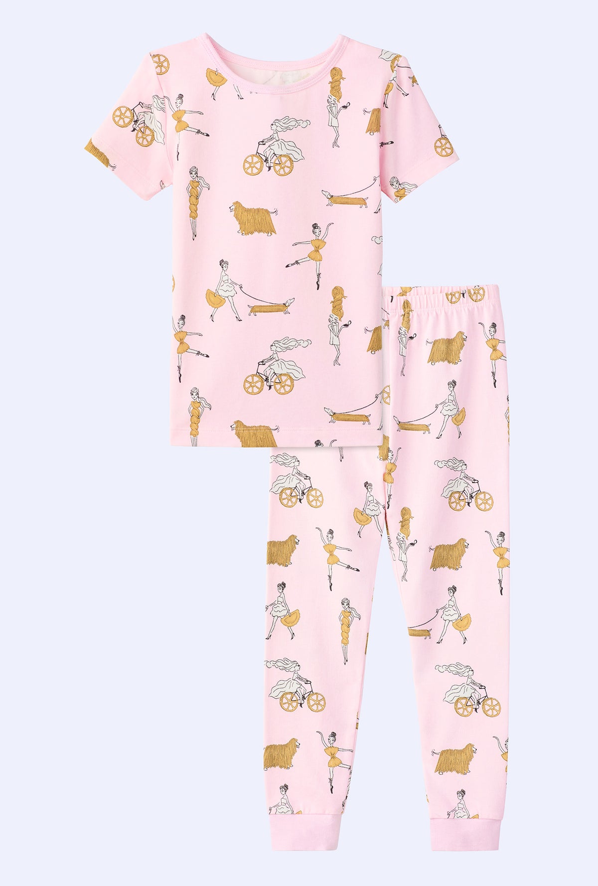 A girl wearing Say Yes To Pasta Short Sleeve Stretch Jersey Kids PJ Set