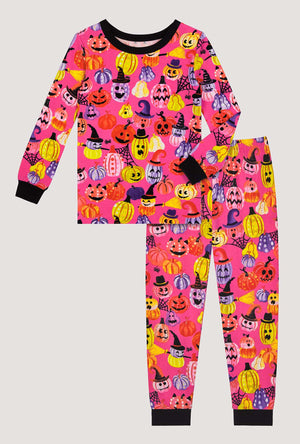 A Pumpkin Patch Party Long Sleeve Stretch Jersey Kids Pj Set