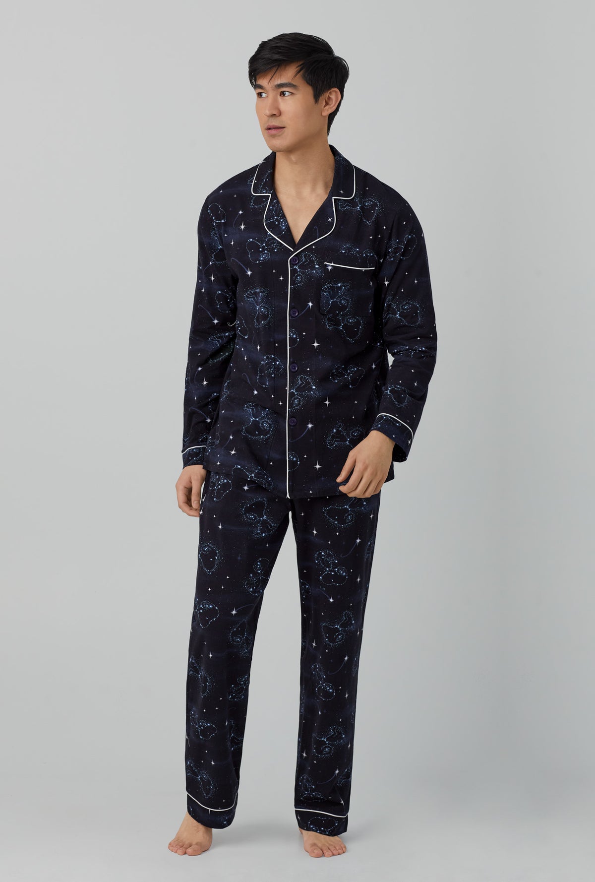 Regular Fit Jersey Pajamas - Black - Men