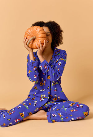 Spooky Season Snoopy Long Sleeve Classic Stretch Jersey Pj Set