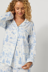 A lady wearing Winter Wonderland Long Sleeve Classic Stretch Jersey Pj Set
closer look