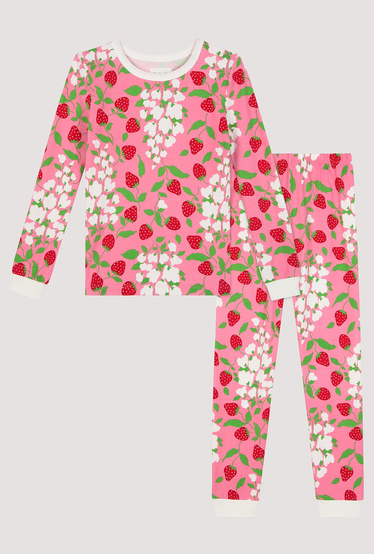 A Spring Berry Long Sleeve Stretch Jersey Kids Pj Set
