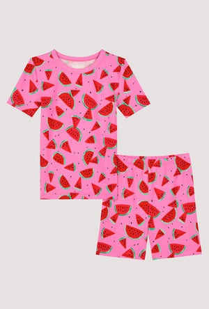  Watermelon Crush Short Sleeve Stretch Jersey Kids Short Pj Set