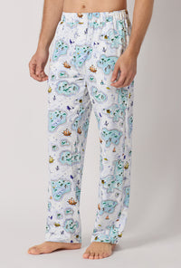 A man wearing Treasure Hunt Men's Stretch Jersey Pj Pant side view