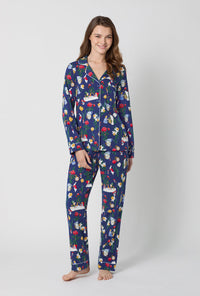 A lady wearing Alice's Adventures Long Sleeve Classic Stretch Jersey Pj Set